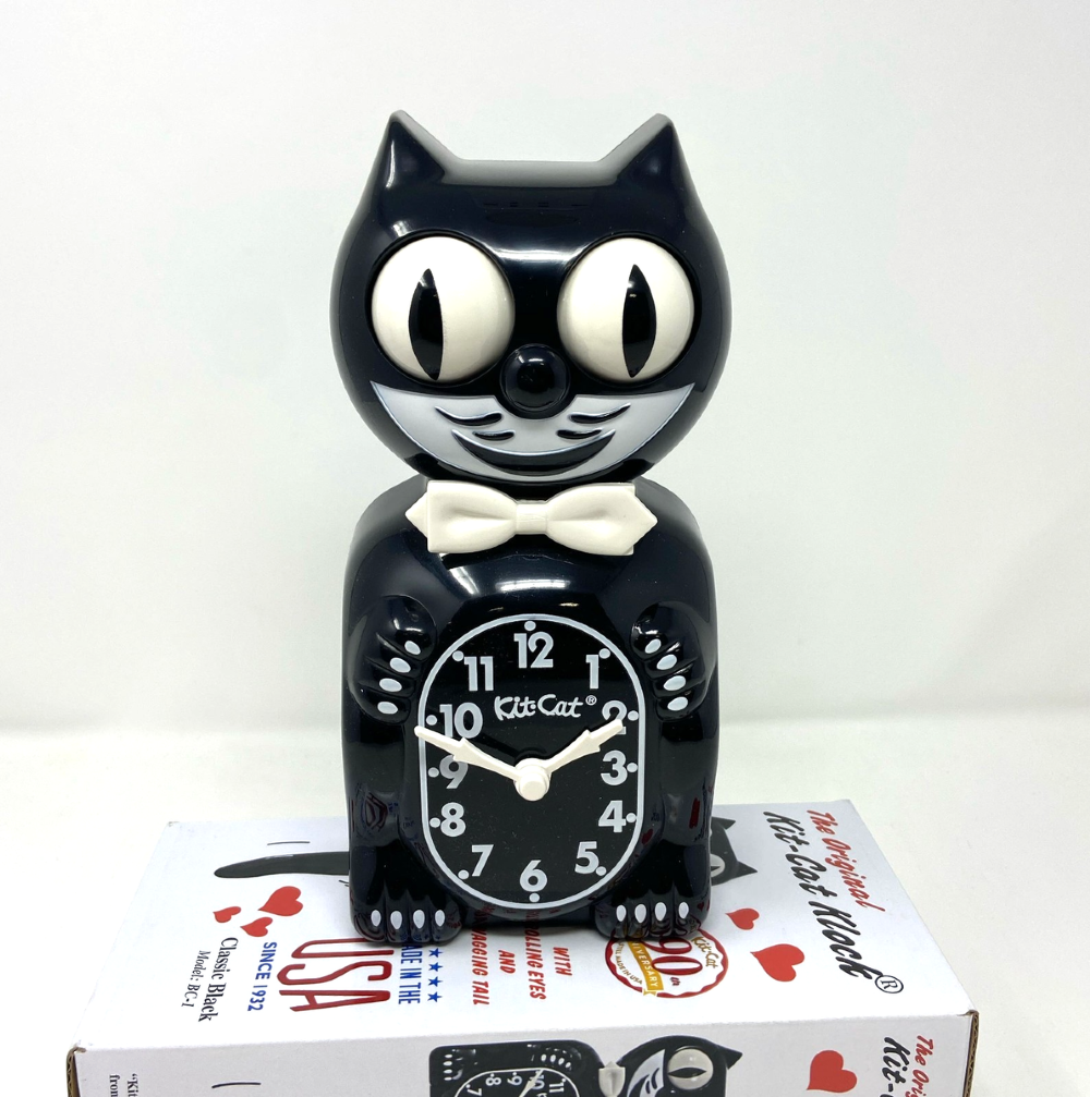 Kit-Cat Relogio De Parede Black Kitty-Cat Klock USA 30Cm Preto